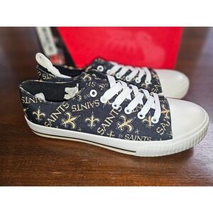 Foco New Orleans Saints Womens Size 10 Low Top Repeat Print NFL Canvas Shoe‎